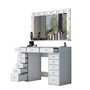 Hanah Home Mesa de Maquillaje con Espejo LED Blanco